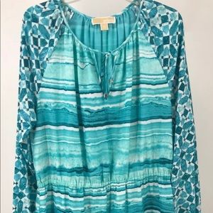 Michael Kors Blouson Dress Sz 10 Long Sleeve